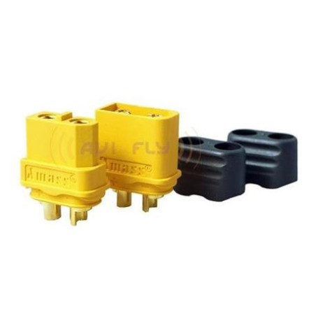 Konektor XT60H - XT60 z osłoną - para - Gniazdo + Wtyk - Oryginał Amass