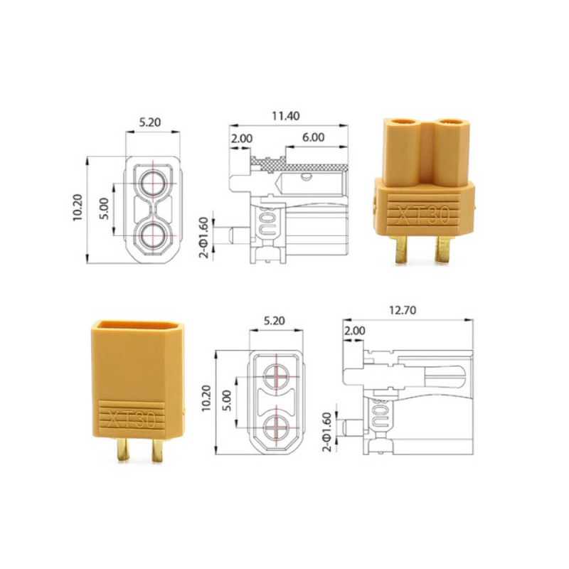 Connectors XT30 - pairs - male + female