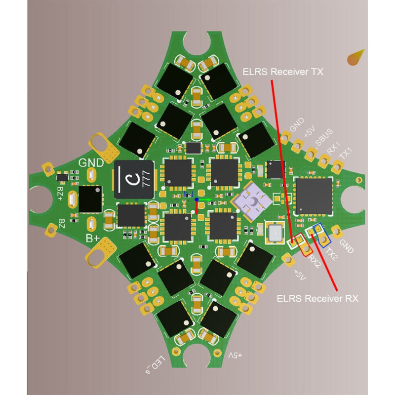 SuperX HD ELRS 1-2S AIO flight controlelr built-in 12A esc and UART ELRS receiver for Digital whoop