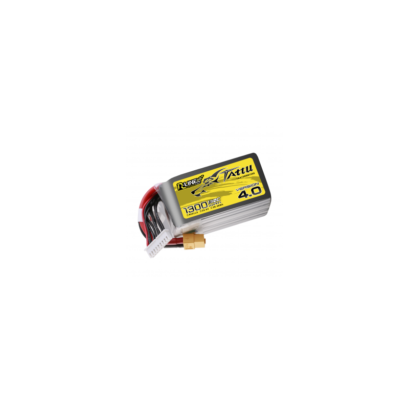 Tattu R-Line Version 4.0 1300mAh 29.6V 130C 8S1P Lipo Battery Pack with XT60 Plug