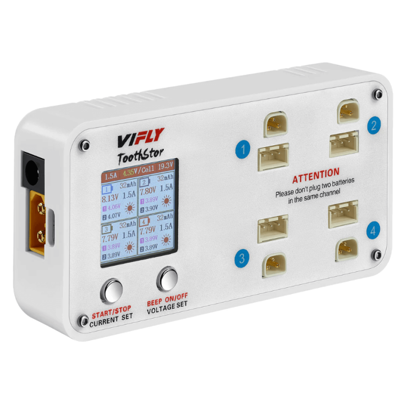 VIFLY ToothStor - 4 Port 2S Balance Charger with Storage Mode