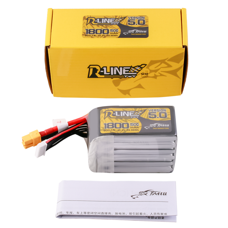 Akumulator Lipol Tattu R-Line V5.0 6S 22,2V 1800mAh 150C XT60