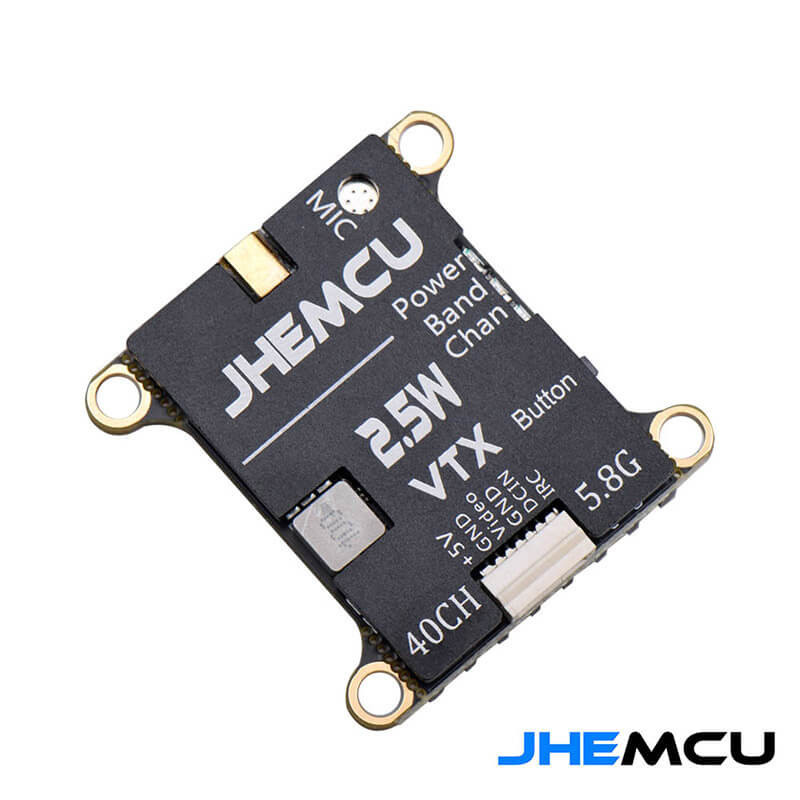 JHEMCU VTX2W5 – nadajnik wideo FPV 5.8GHz 2.5W z mikrofonem