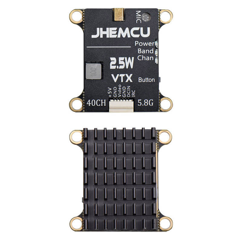 JHEMCU VTX2W5 – nadajnik wideo FPV 5.8GHz 2.5W z mikrofonem