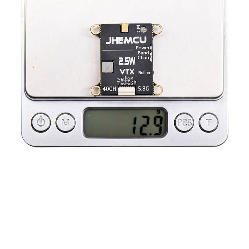 JHEMCU VTX2W5 – nadajnik wideo FPV 5.8GHz 2.5W z mikrofonem