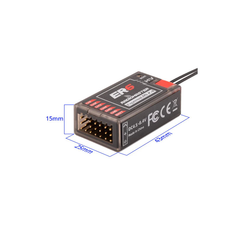 Odbiornik RC RadioMaster ER6 ELRS 2.4GHz 6CH PWM | Avifly