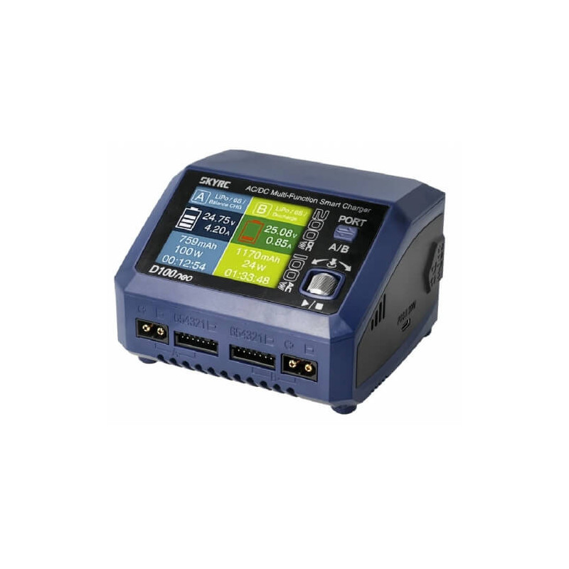 SkyRC D100neo Ładowarka do Akumulatorów 2 Porty 200W USB-C PD 20W AC DC
