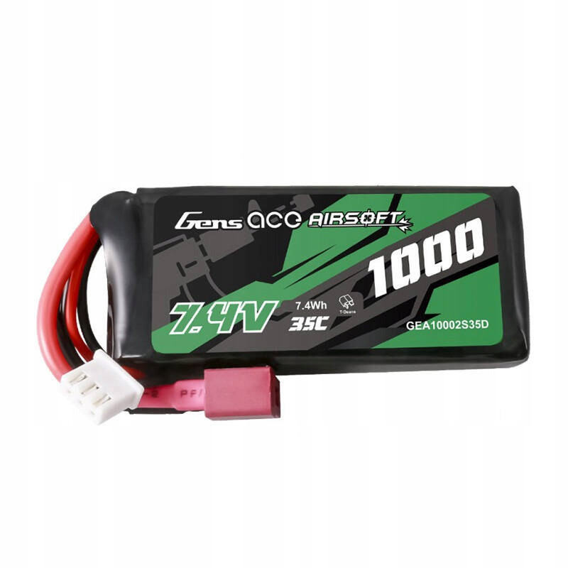 Battery Lipol GENS ACE 1000MAH 2S1P 35C 7.4V ASG T-PLUG