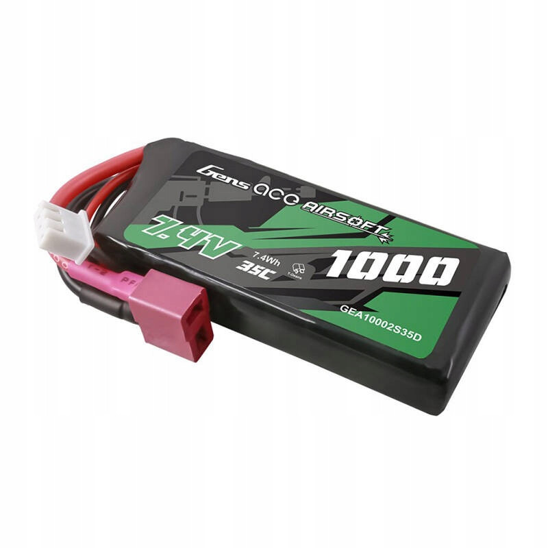 Battery Lipol GENS ACE 1000MAH 2S1P 35C 7.4V ASG T-PLUG