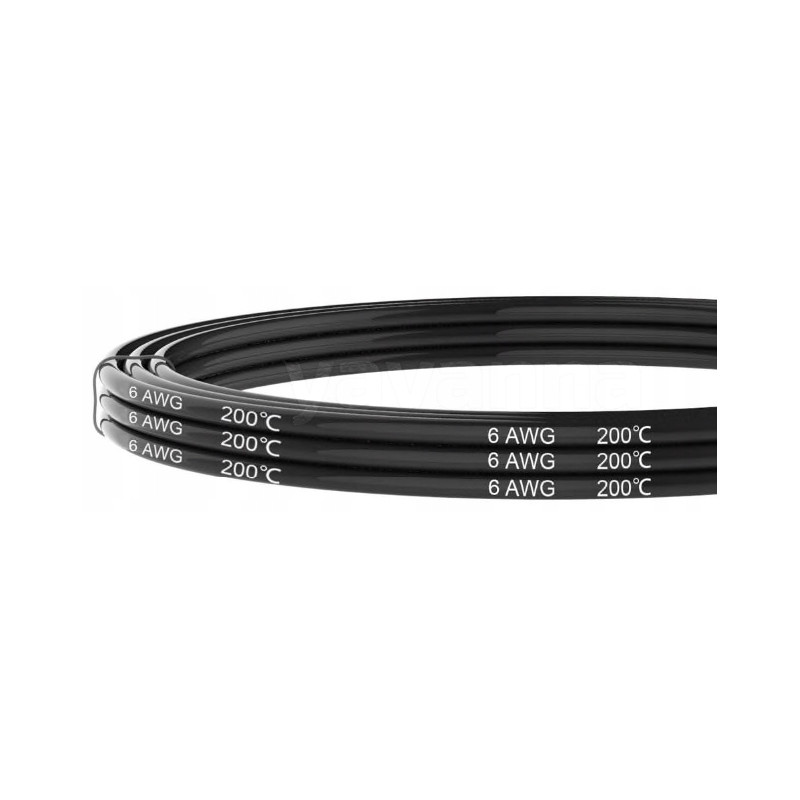 Przewód silikonowy 6 AWG czarny czerwony 1mb 16mm2