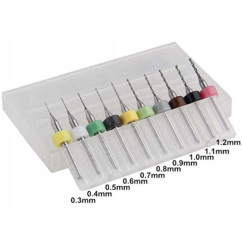 10szt. x MINI WIERTŁA 0.30-1.20 mm MODELARSKIE PCB