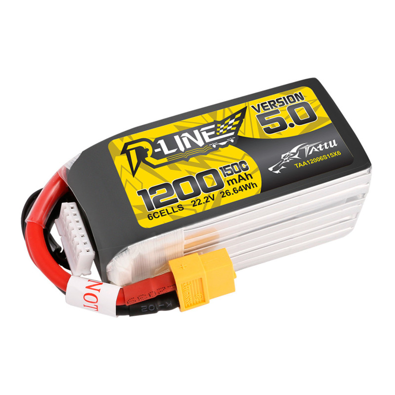 Akumulator Lipol Tattu R-Line 5.0 6S 22.2V 1200mAh 150C XT60