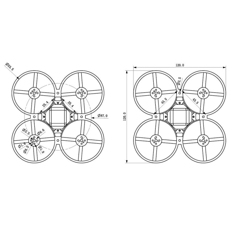 Happymodel Mobula8 frame 85mm brushless whoop frame