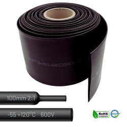 Durable 100mm black heat shrink tubing. Irreplaceable in cable insulation and protection.