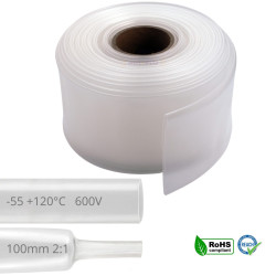 Transparent heat shrink tubing 100mm designed for graphic applications and aesthetic cable protection.