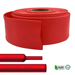 Red heat shrink tubing 60mm. Perfect insulation. Durable, heat resistant.