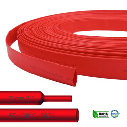 25mm red heat shrink tubing – perfect for wire protection and marking.