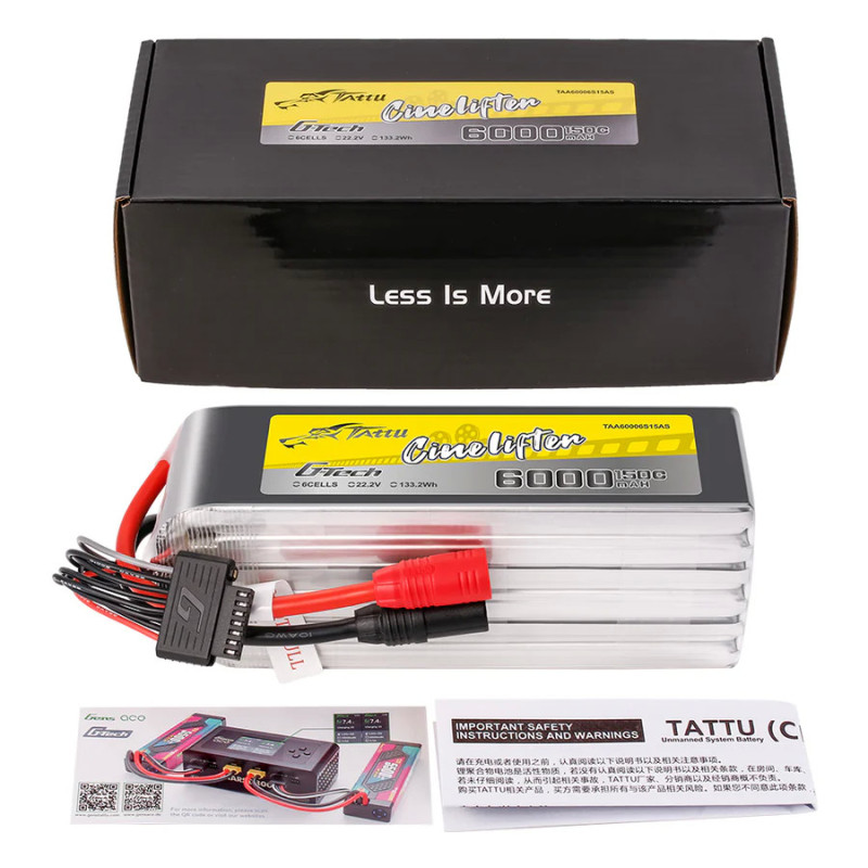 Akumulator Lipol Tattu R-Line 6S 22.2V 6000mAh 150C AS150