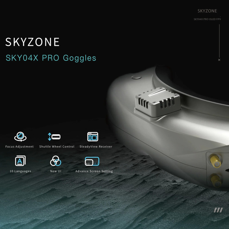 Skyzone SKY04X PRO OLED – 1920×1080 FPV Goggles with DVR & SteadyView