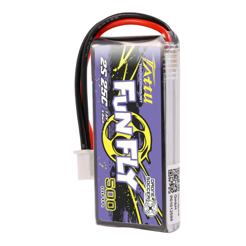 Tattu Funfly 500mAh 2S LiPo - JST, Drony FPV, 25C