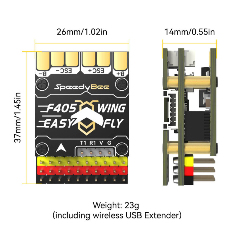 SpeedyBee F405 WING MINI FC - Compact Fixed Wing Controller
