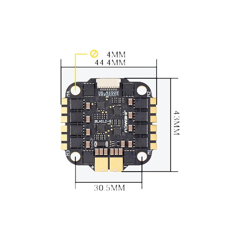 High-current 4-in-1 ESC for FPV drones – 60/65A rated
