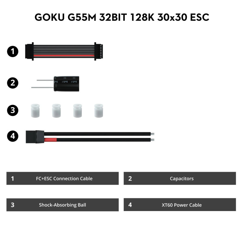 Flywoo GOKU G55M – 4in1 45A 3–6S ESC with 128K PWM, AM32