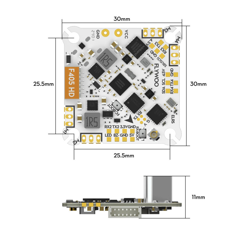 Flywoo GOKU F405 HD AIO V2– 1–2S Flight Controller with ELRS & 12A ESC