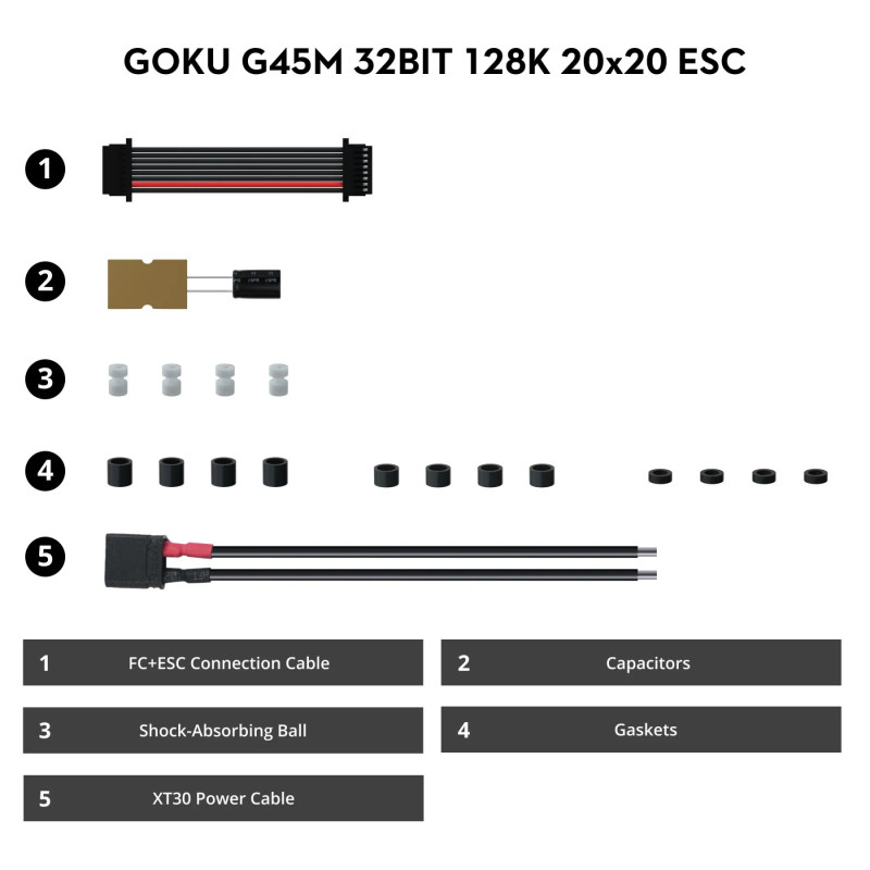 Flywoo GOKU G45M – regulator obrotów ESC 4in1 45A 2–6S 20×20 AM32