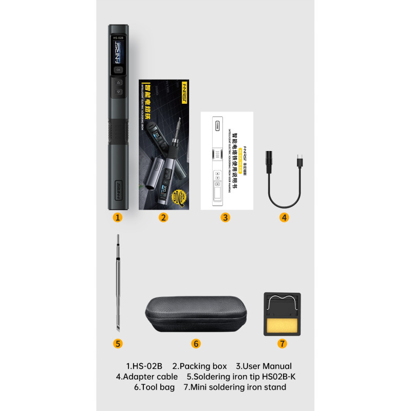 Smart USB-C soldering iron with IPS color display