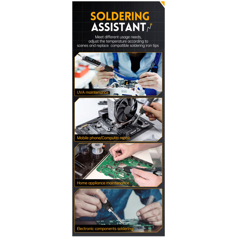 FNIRSI HS-02B – 100W USB-C Smart Soldering Iron with IPS Display