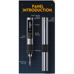 FNIRSI HS-02A Precyzyjna Lutownica Cyfrowa 100W USB QC/PD 6szt. groty HS02