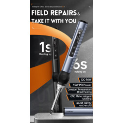 USB-C digital soldering iron with OLED display