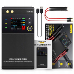 Portable battery-powered spot welder with LCD