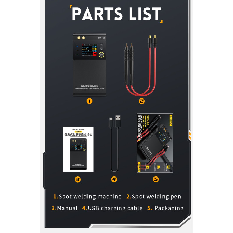 FNIRSI SWM-10 – 1200A Portable Battery Spot Welder with USB-C