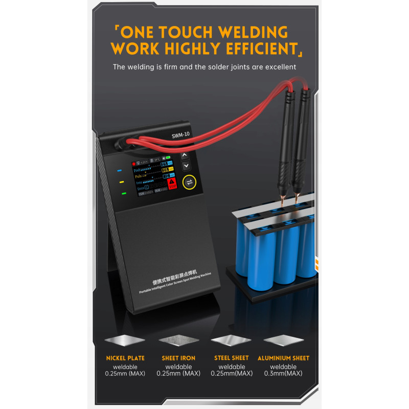 FNIRSI SWM-10 – 1200A Portable Battery Spot Welder with USB-C