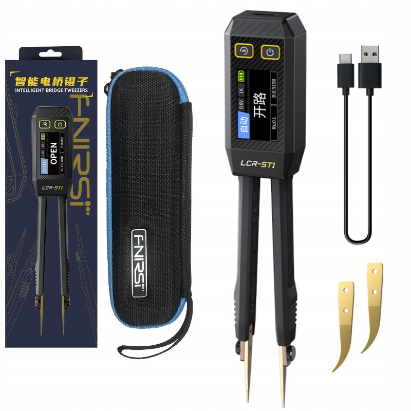 FNIRSI LCR-ST1 Miernik Cyfrowy LCR Pęseta Pomiarowa SMD Tester FNIRSI LCR-ST1 Miernik Cyfrowy LCR Pęseta Pomiarowa SMD Tester