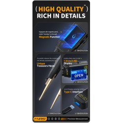 FNIRSI LCR-ST1 – Smart SMD Tweezer LCR Tester with USB-C