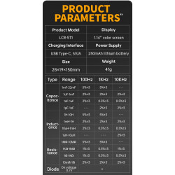 FNIRSI LCR-ST1 – Smart SMD Tweezer LCR Tester with USB-C
