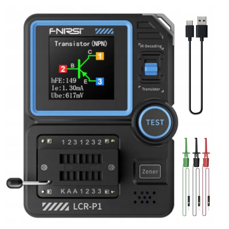 FNIRSI LCR-P1 – LCR Tester ESR Capacitors Auto Component Detection