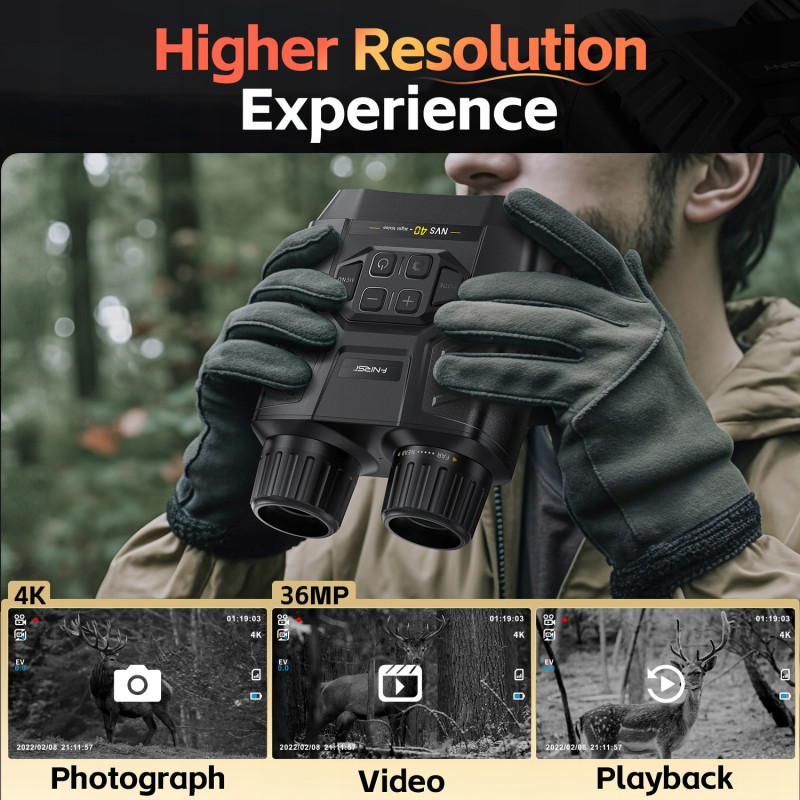 FNIRSI NVS-40 – Digital Night Vision Binoculars 4K with 300m Range