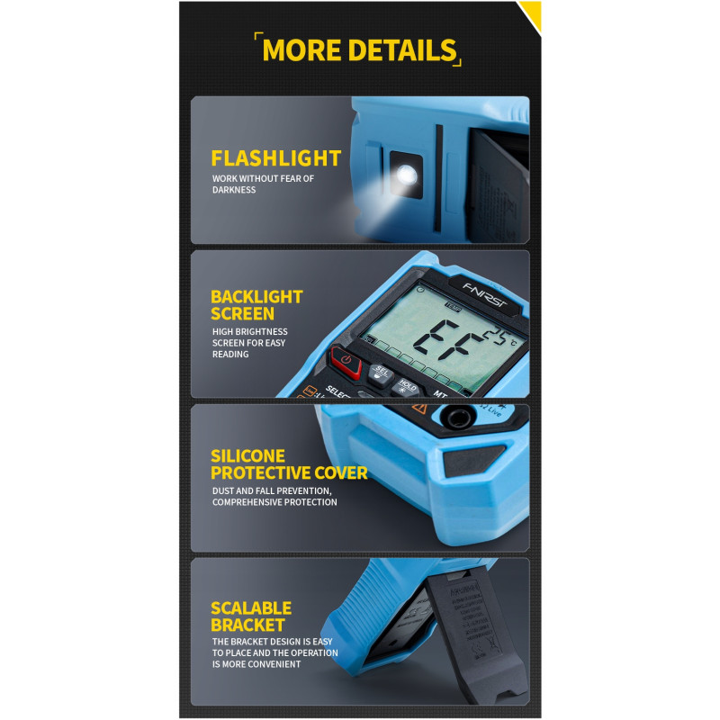 Fnirsi MT-40 – Auto Multimeter with NCV, Flashlight & True RMS