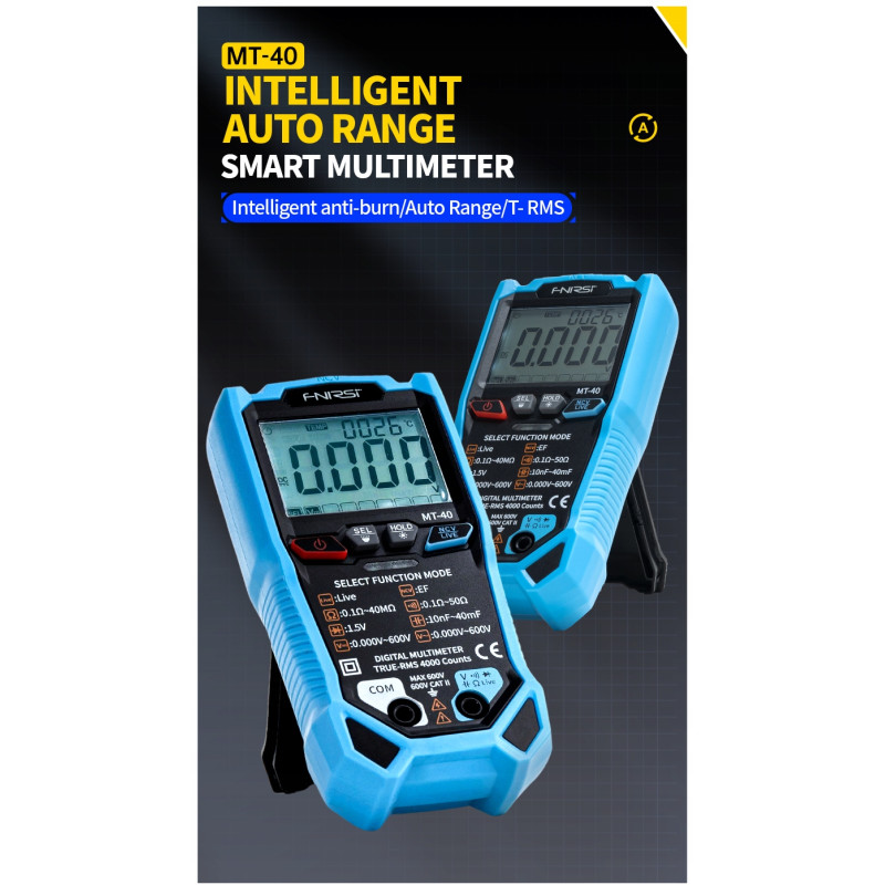 Fnirsi MT-40 – Auto Multimeter with NCV, Flashlight & True RMS