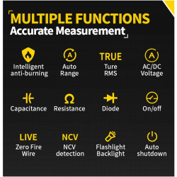 Fnirsi MT-40 – Auto Multimeter with NCV, Flashlight & True RMS