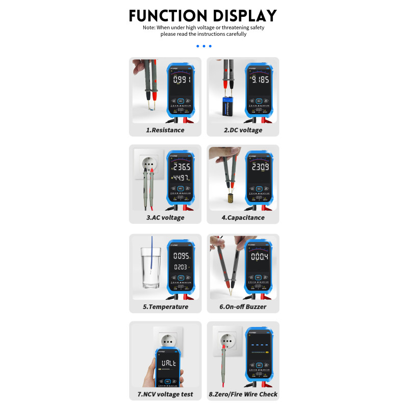 Fnirsi S1 – Multimetr cyfrowy 1000V z Auto, NCV i pomiarem temperatury
