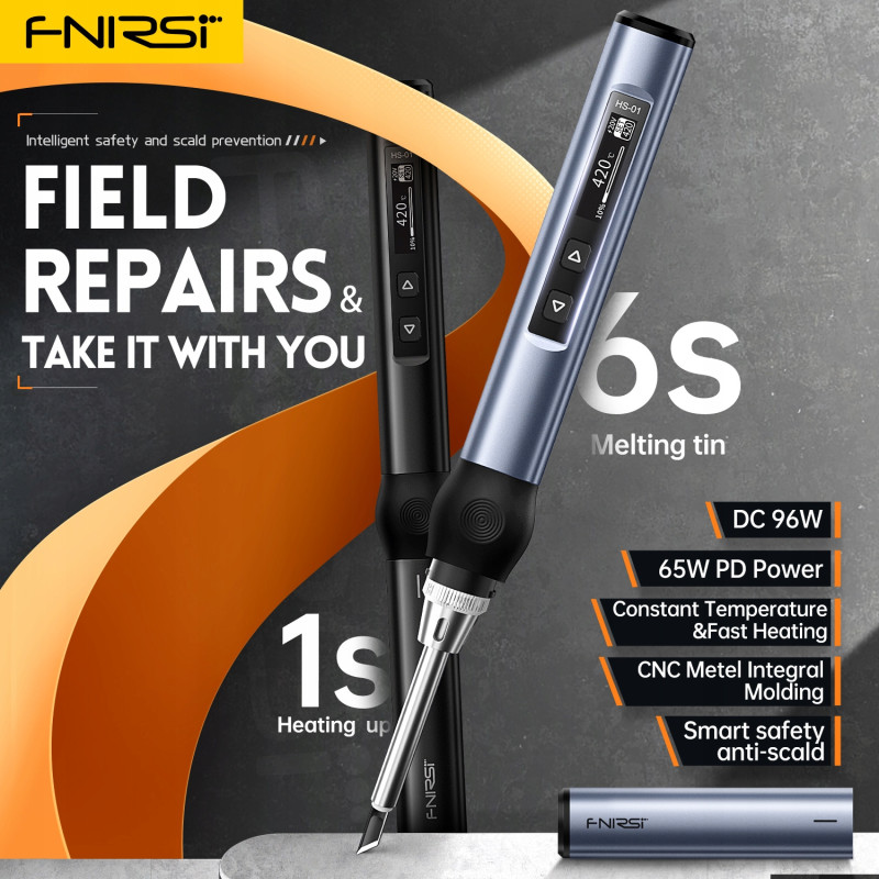 FNIRSI HS-01 BC2 – Inteligentna lutownica 100W z OLED i USB-C