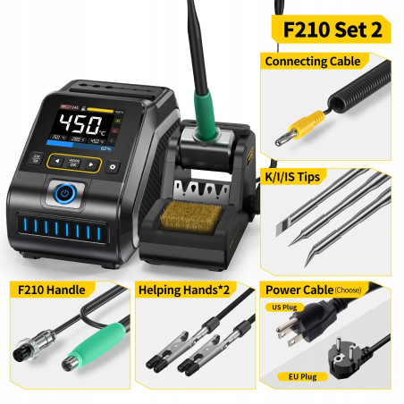 FNIRSI DWS-200 – 200W digital soldering station with F210 handle