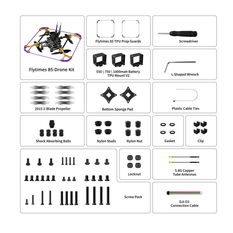 Flywoo Flytimes 85 HD 2S ELRS – Cinewhoop Kit for O3 Lite/O4