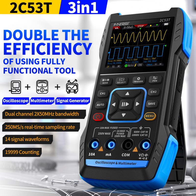FNIRSI 2C53T 3in1 measuring tool with 2.8" LCD display
