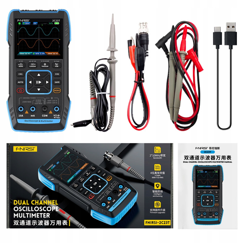 FNIRSI 2C23T 3-in-1 Digital Oscilloscope 50 MS/s 10 MHz